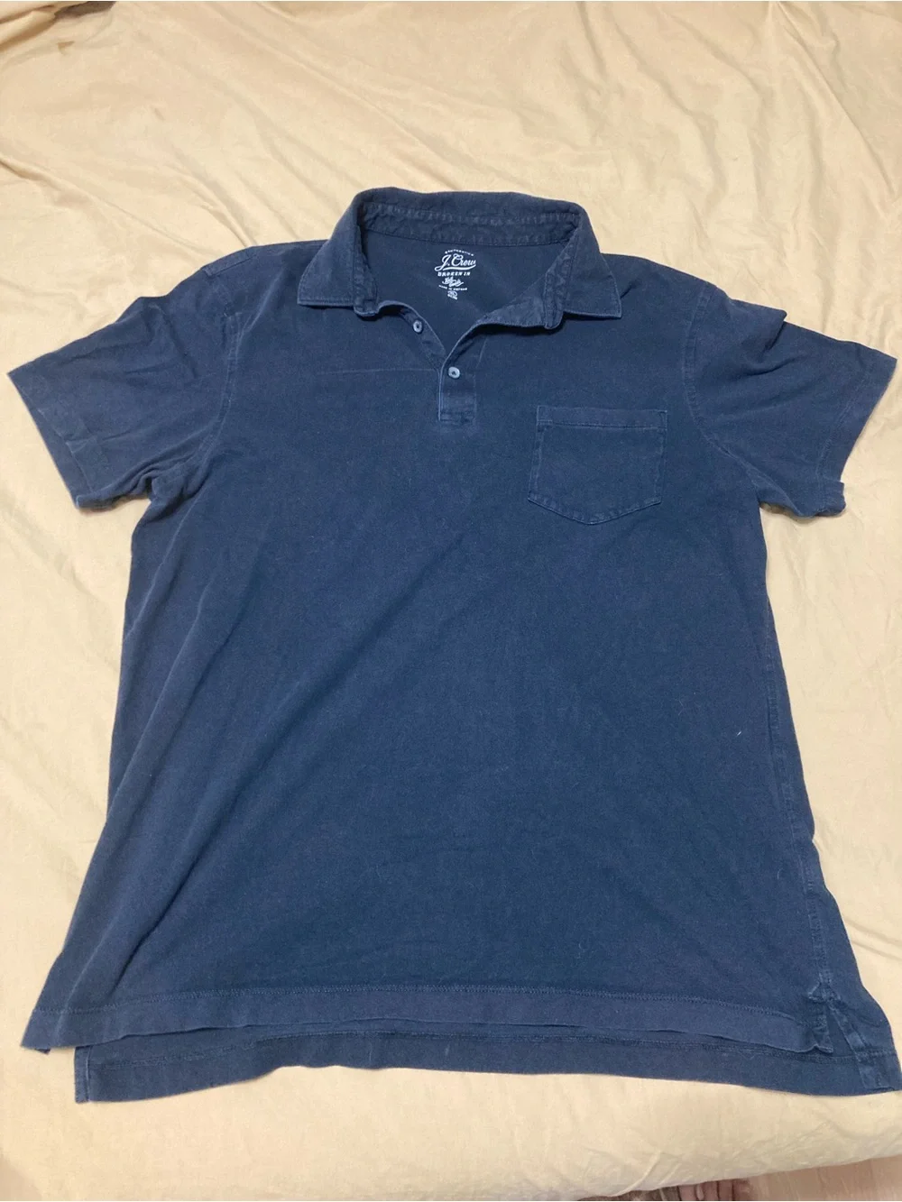 J. Crew Men’s Navy Pocket Polo Shirt - Black, XL